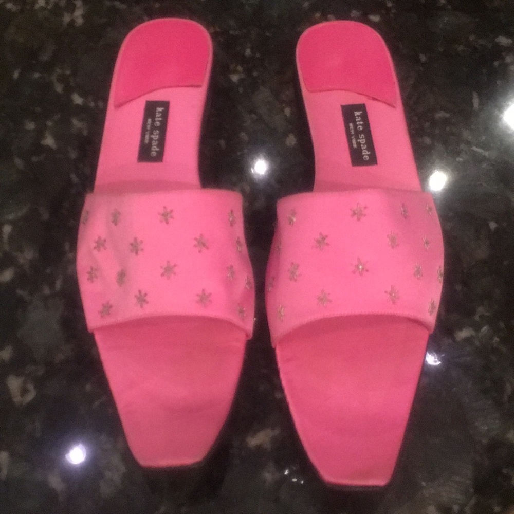 Pink Kate Spade slides